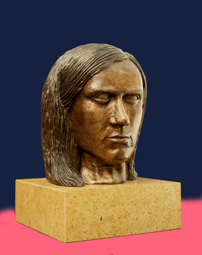 PHILIPPE BERTRAND - 2007 - bronzen portret - 16 cm, met sokkel 20 cm - oplage 8